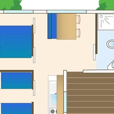Confort 2 Avec Terrasse - Api-1-52-588 Camping Ribes